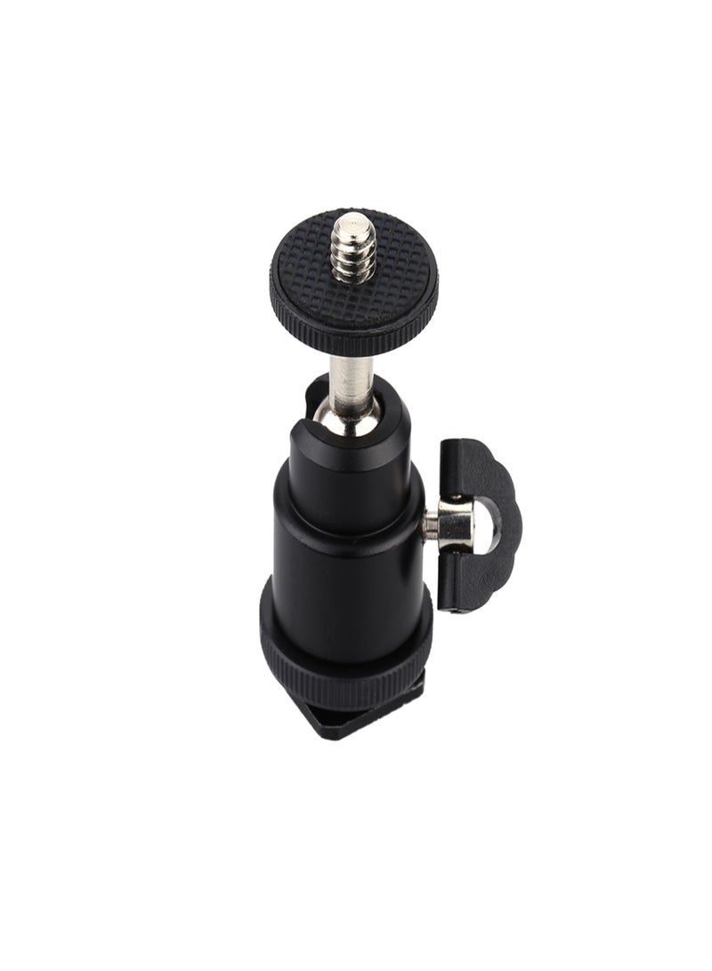ANDOER Aluminium Alloy Mini Ball Head 1/4" Mount with Flash Shoe for DSLR SLR DC Camera Mini DV Monitor etc - Image 2